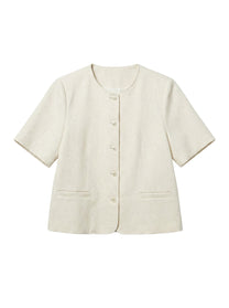 Samcheong Pearl-Trim Cropped Jacket