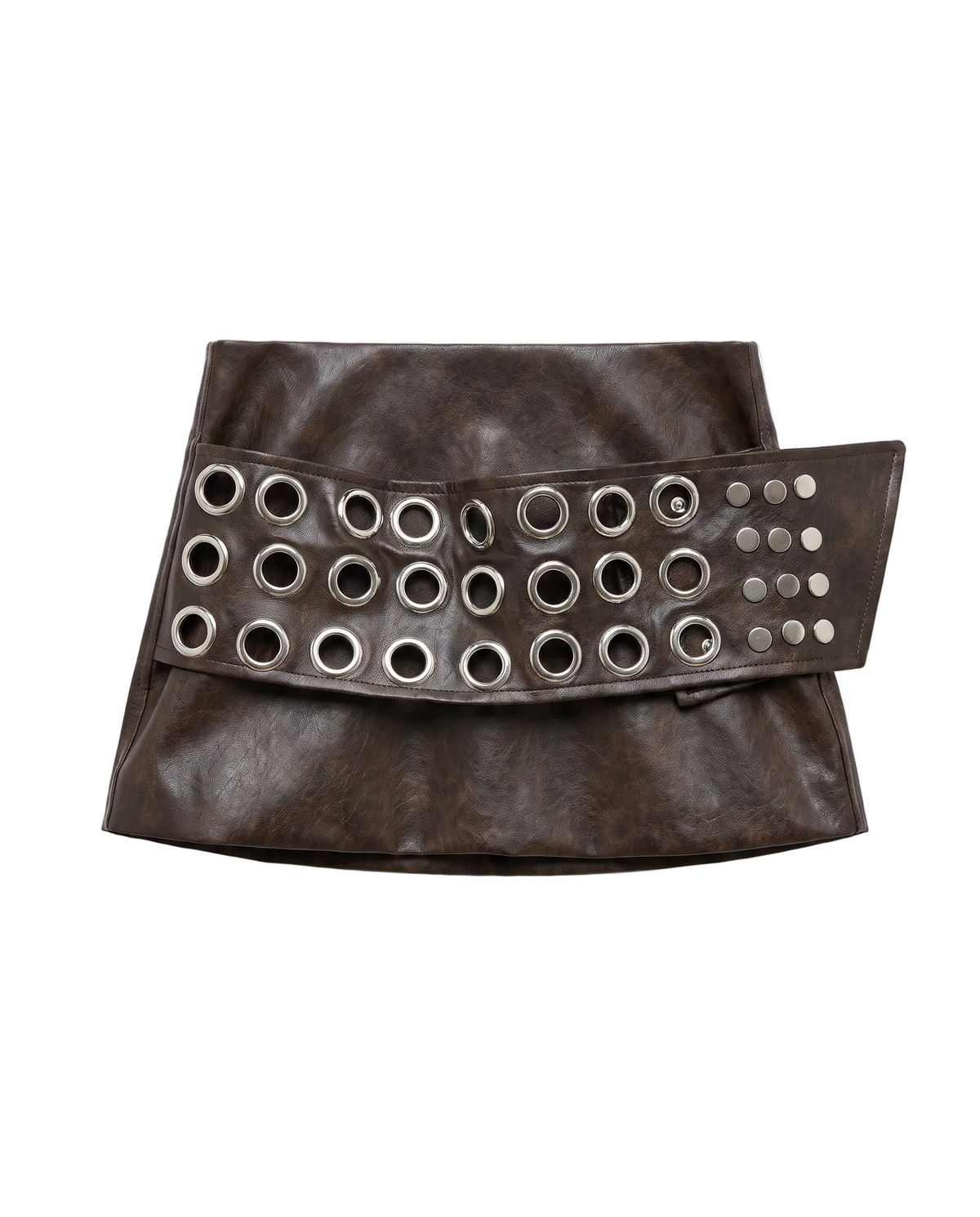 Shinjuku Grommet Leather Mini Skirt