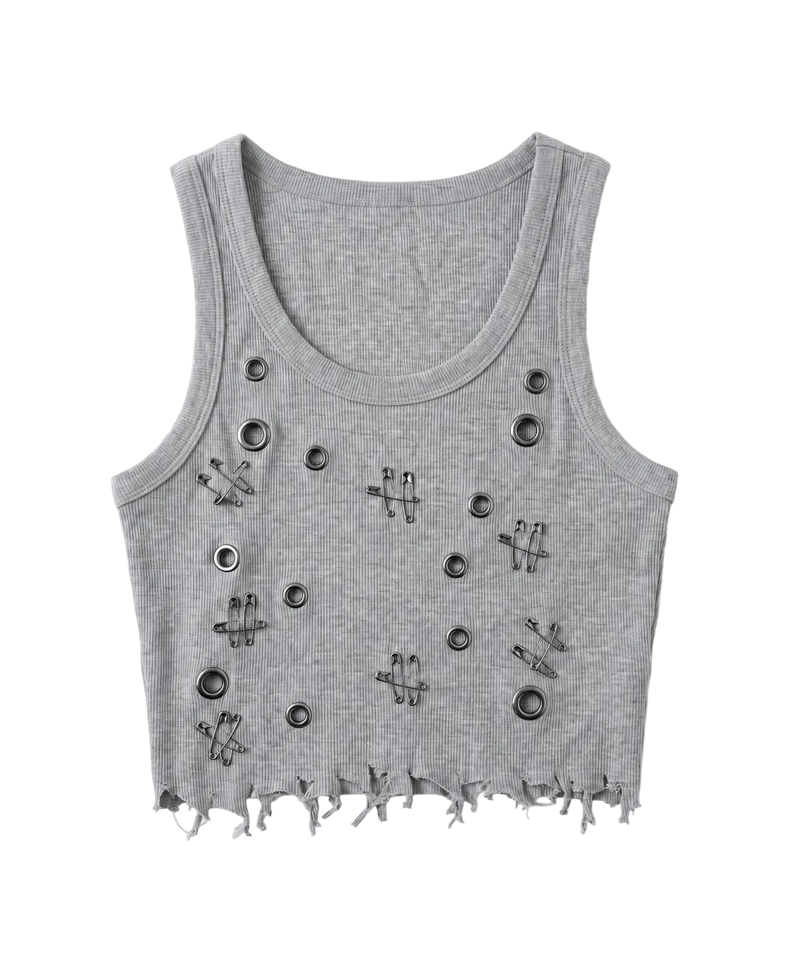 Hongdae Distressed Safety Pin Tank