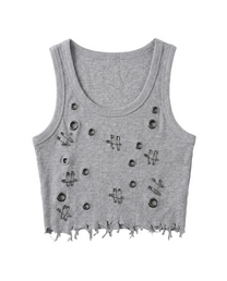 Hongdae Distressed Safety Pin Tank