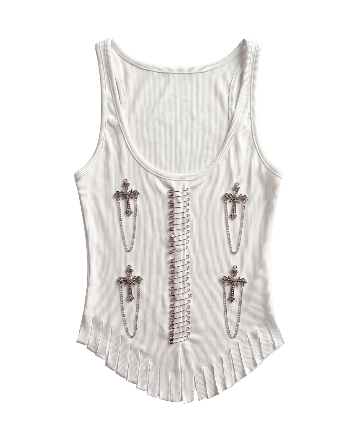 Itaewon Gothic Cross Safety Pin Tank