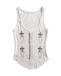 Itaewon Gothic Cross Safety Pin Tank