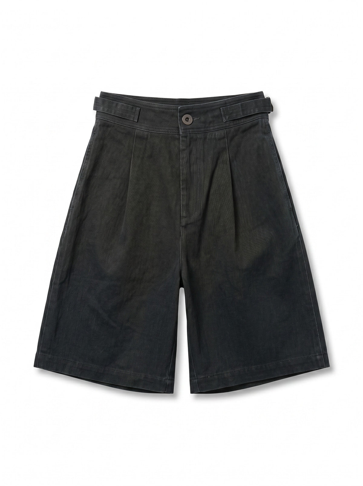 Washed Denim Utility Tailored Shorts