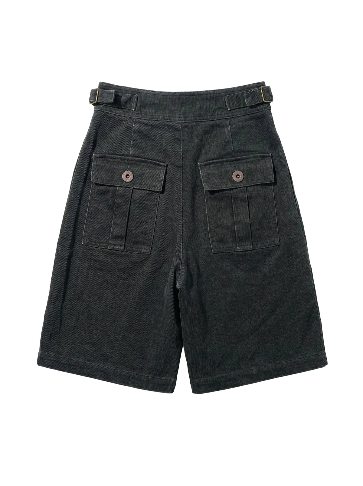 Washed Denim Utility Tailored Shorts