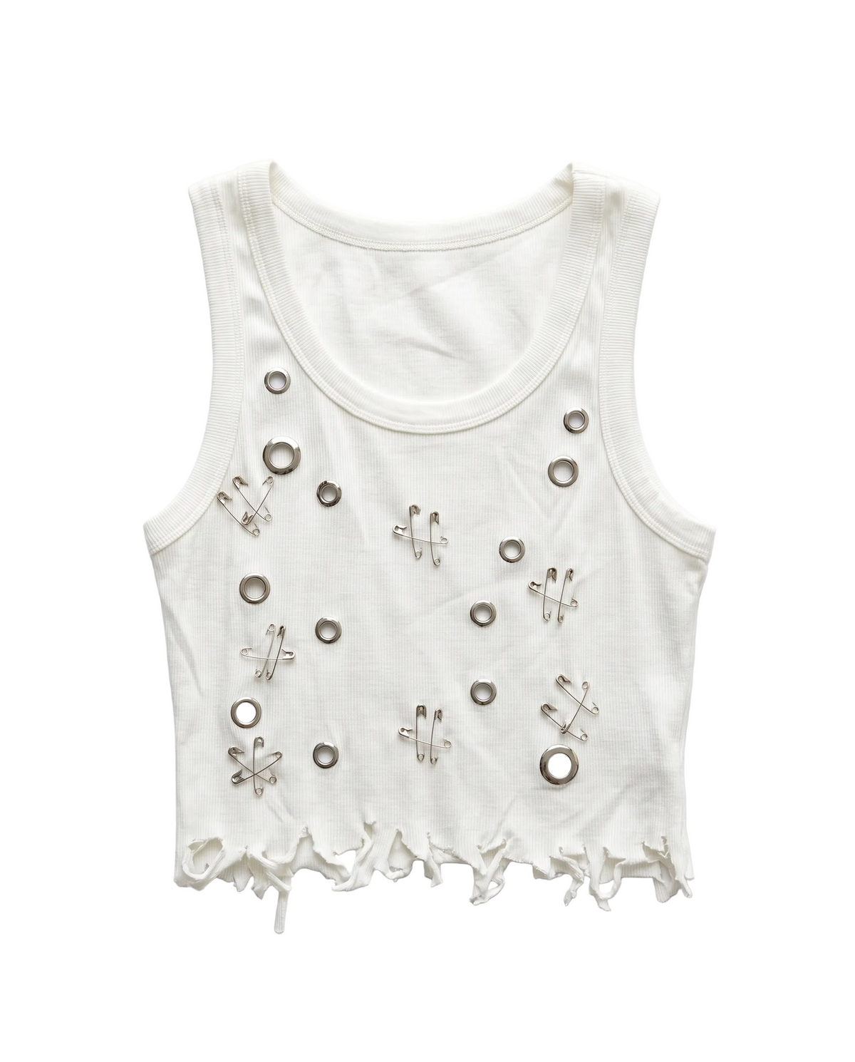Hongdae Distressed Safety Pin Tank