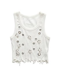 Hongdae Distressed Safety Pin Tank