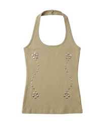 Myeongdong Studded Halter Top