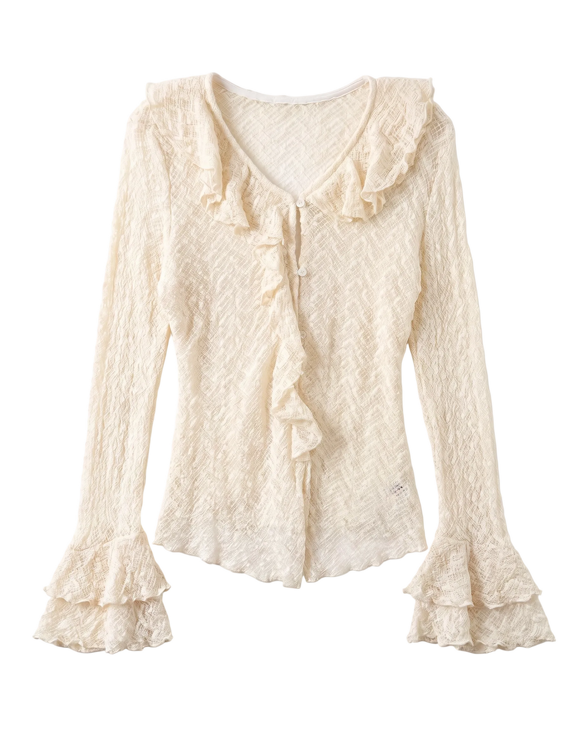 Tianzifang Crinkled Lace Cardigan