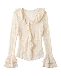 Tianzifang Crinkled Lace Cardigan