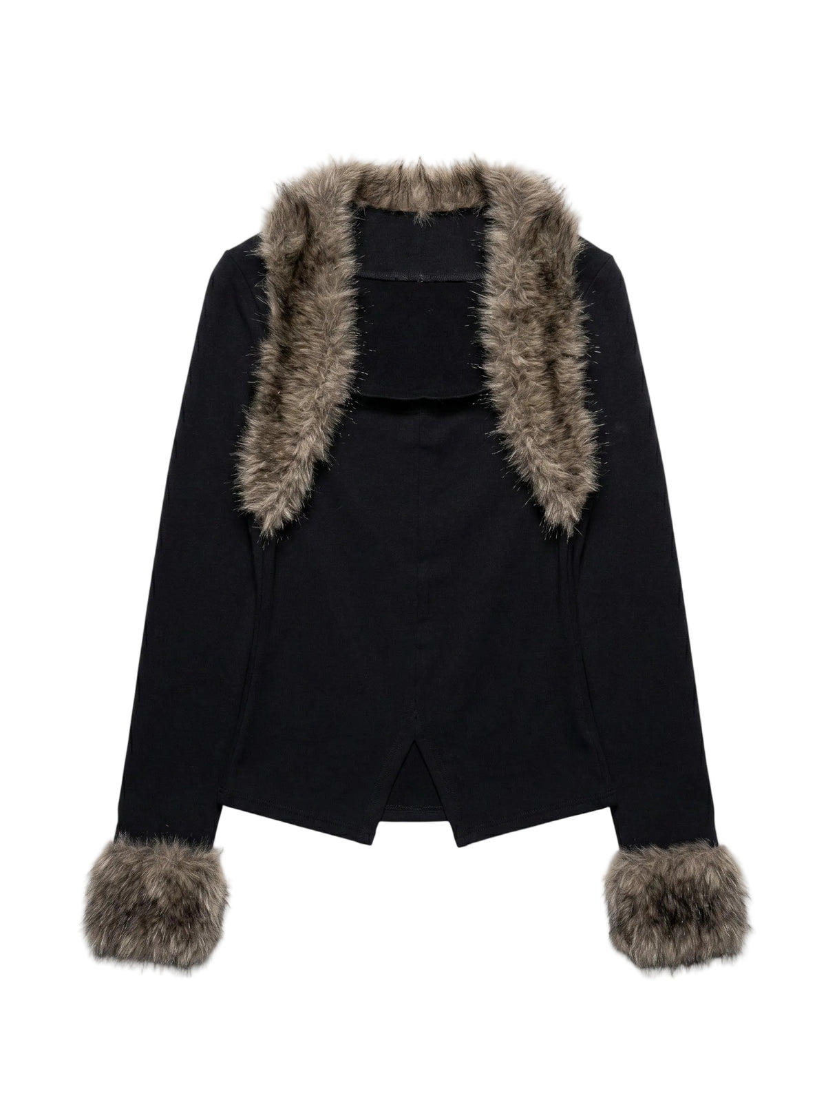 Gyaru Fur-Trim Sweater