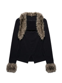 Gyaru Fur-Trim Sweater