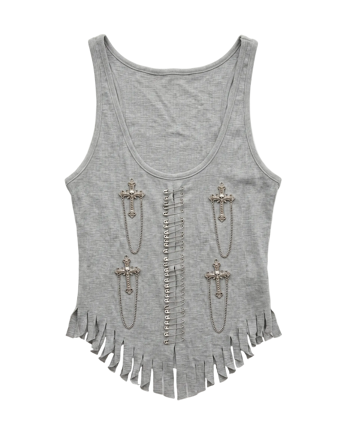 Itaewon Gothic Cross Safety Pin Tank