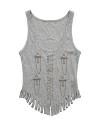 Itaewon Gothic Cross Safety Pin Tank