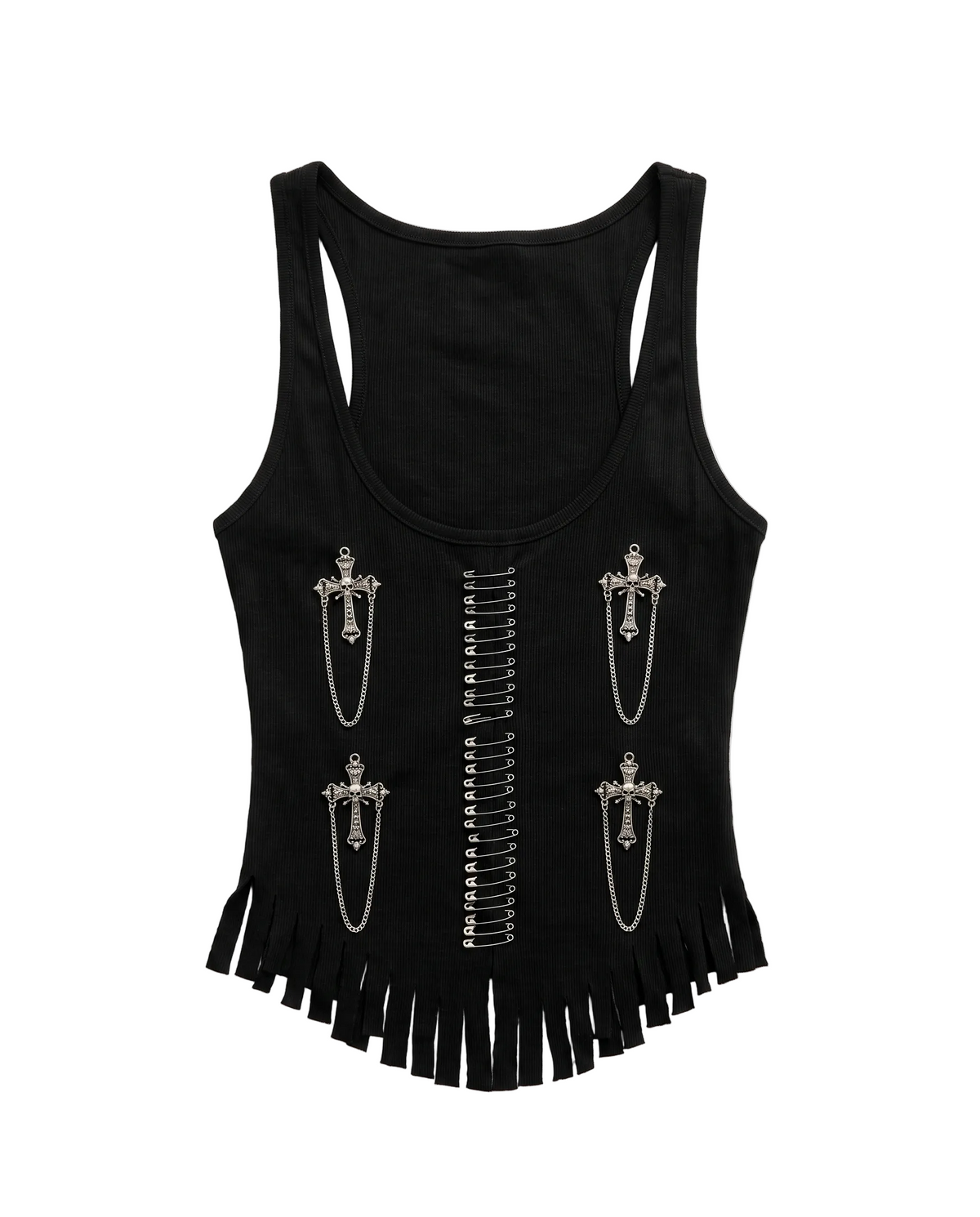 Itaewon Gothic Cross Safety Pin Tank