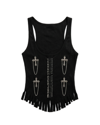 Itaewon Gothic Cross Safety Pin Tank
