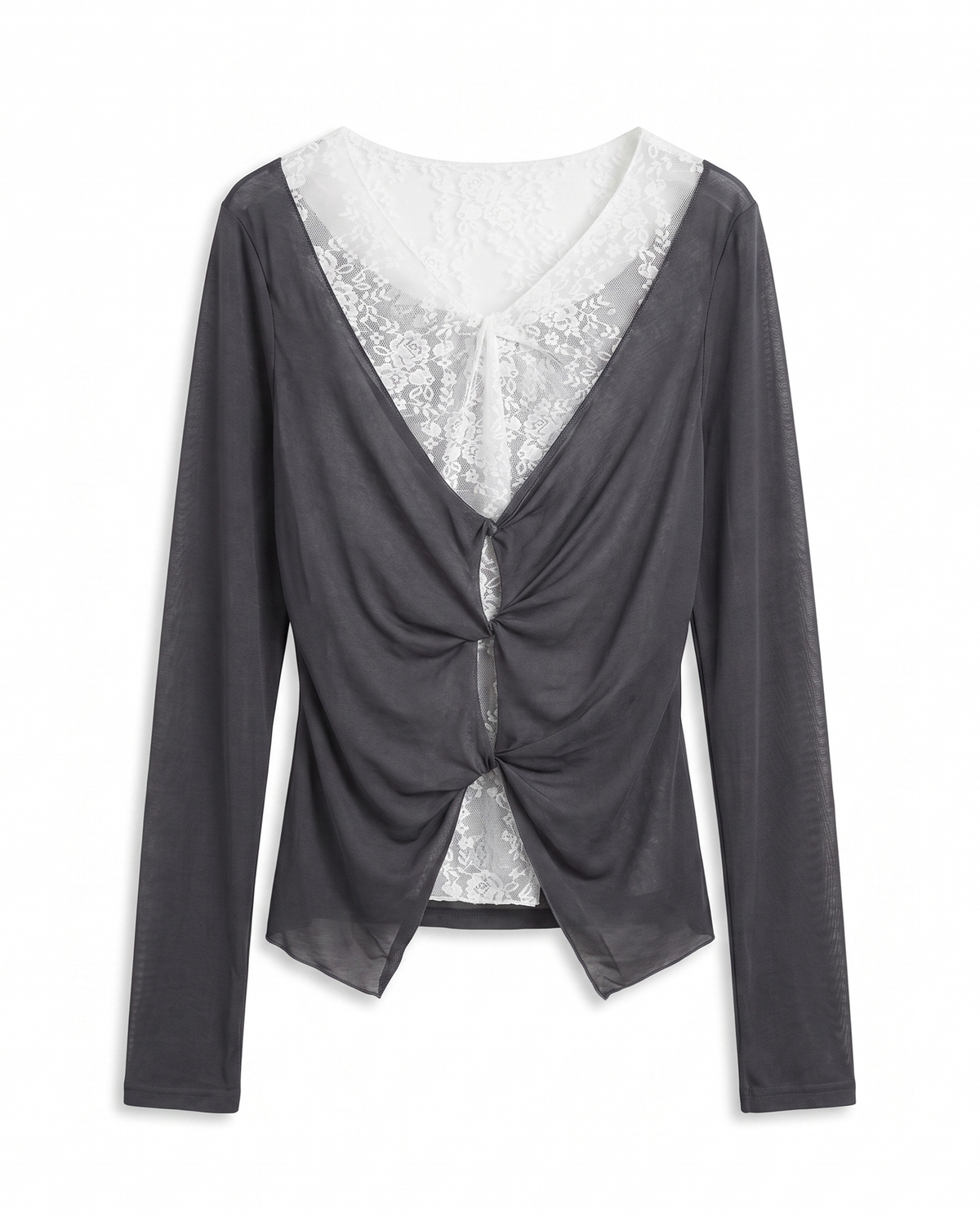 Garosu-gil Twisted Lace Layered Top