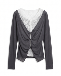 Garosu-gil Twisted Lace Layered Top