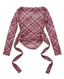 Harajuku Ruched Star Mesh Long-Sleeve
