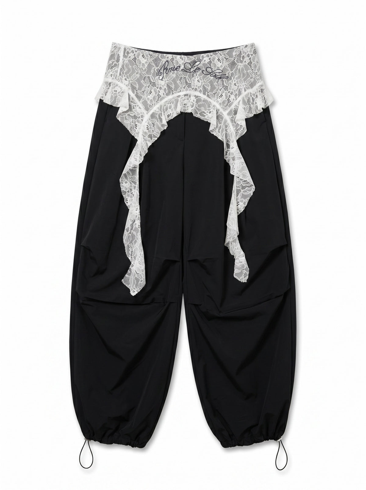 Avant-Garde Lace Overlay Trousers