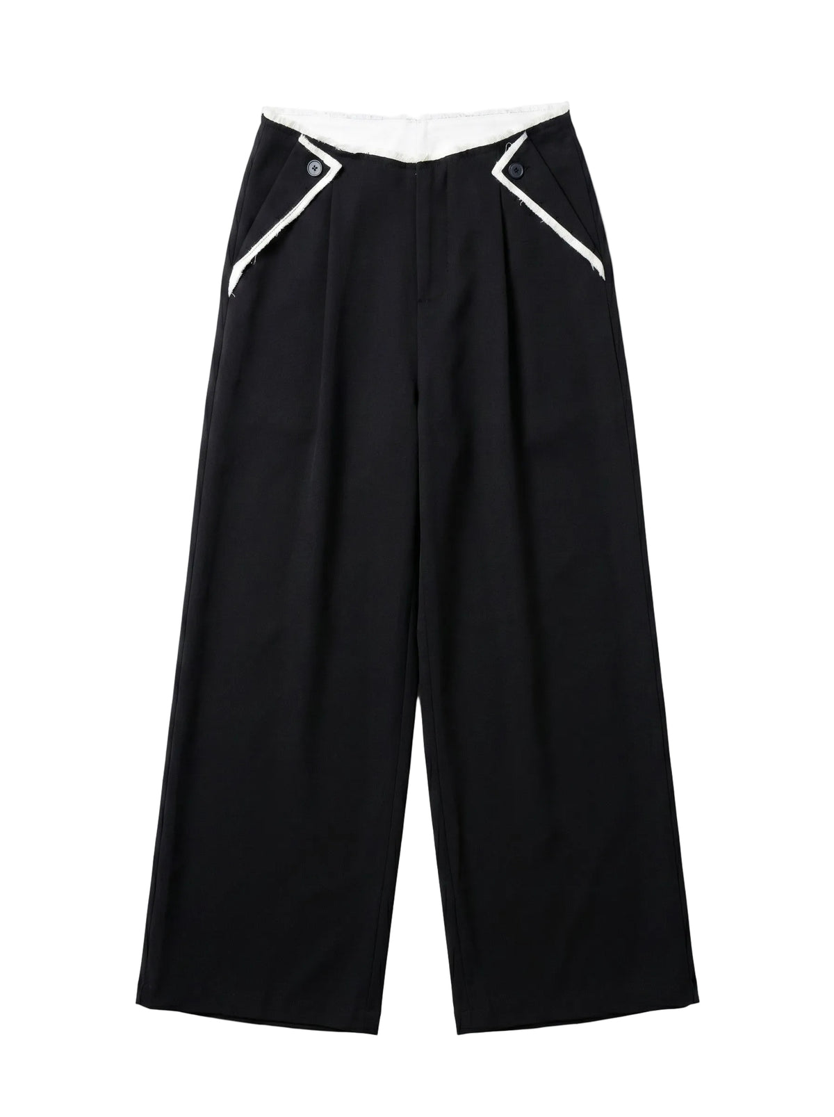Asymmetric Raw Edge Tailored Pants