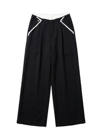 Asymmetric Raw Edge Tailored Pants