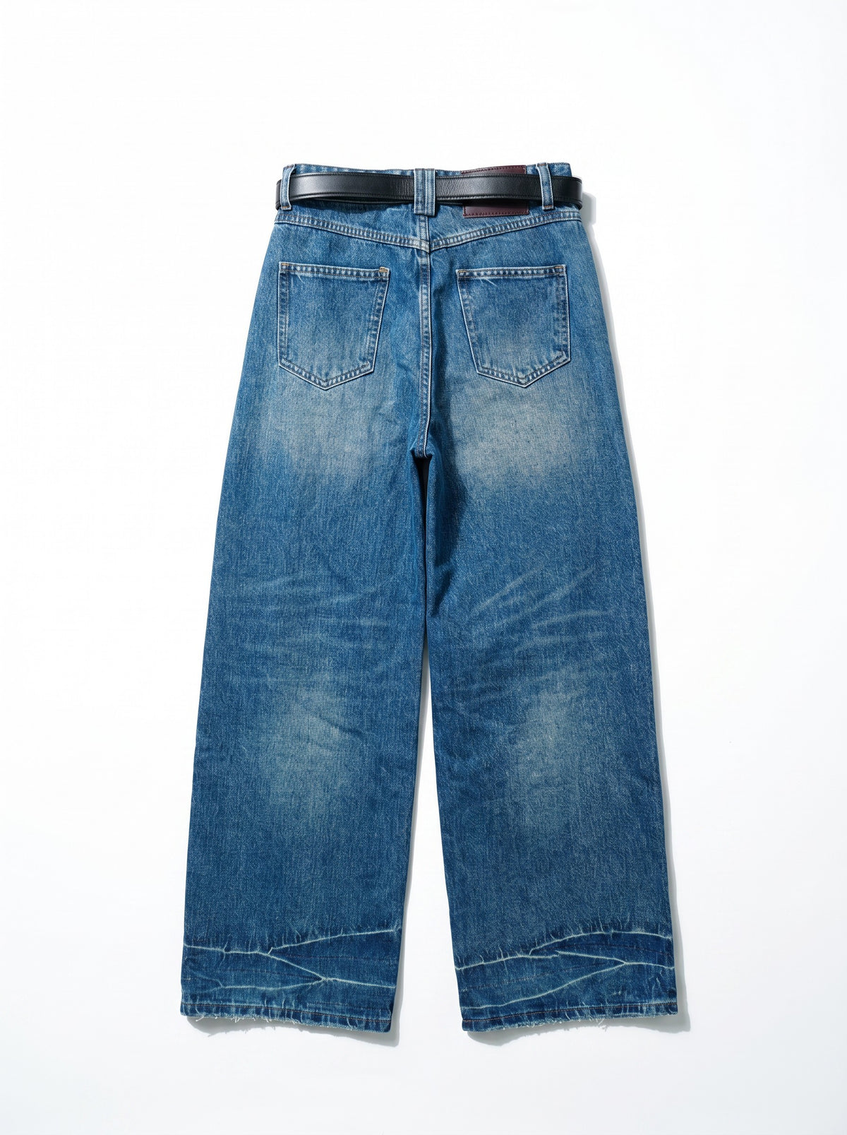 Layered Distressed Denim Pants