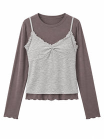 Busan set - cami gris y franela manga larga