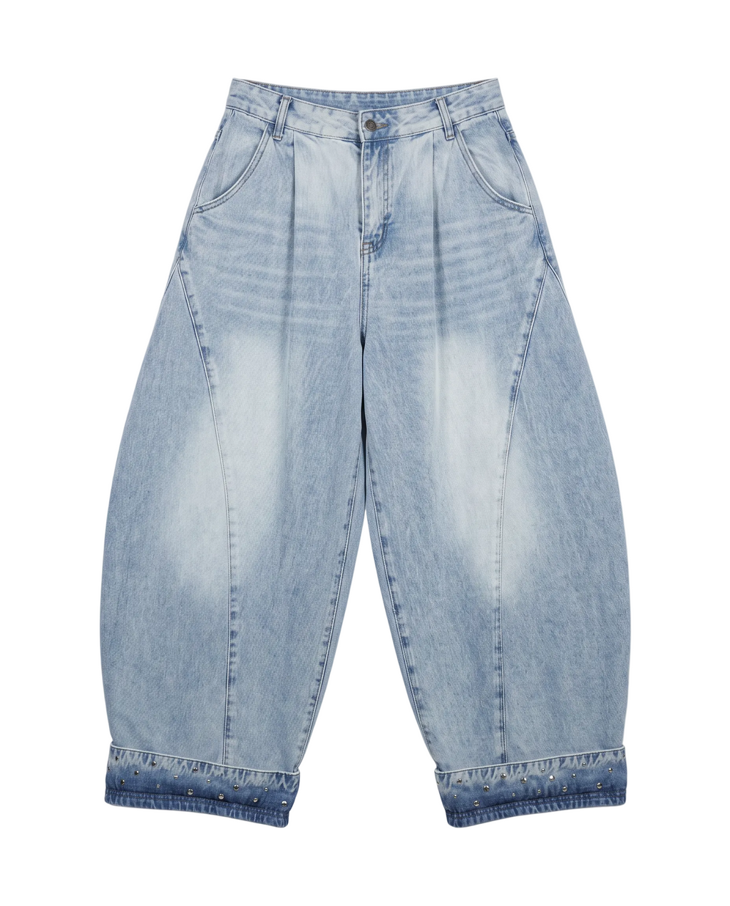 Oversized Curved Balloon Denim
