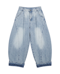 Oversized Curved Balloon Denim
