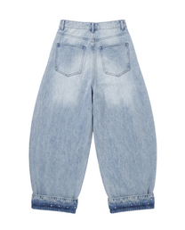 Oversized Curved Balloon Denim
