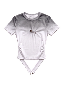 Akihabara Safety-Pin Strap Crop Tee - Blanco