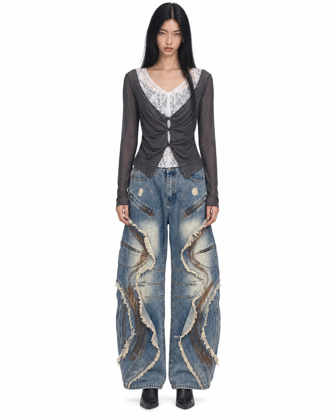 OHKEY The Archive look 04 — Lace Ruin Denim