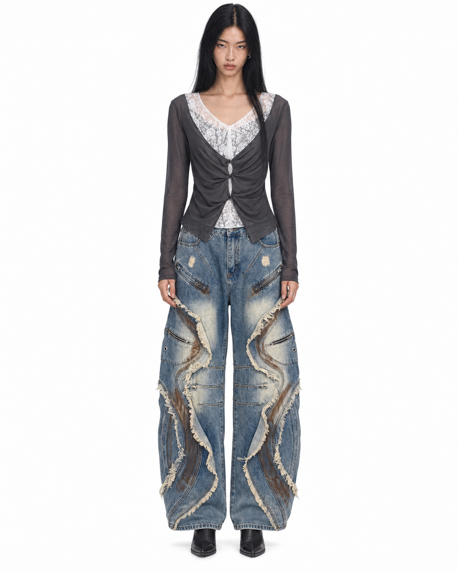 OHKEY The Archive look 04 — Lace Ruin Denim
